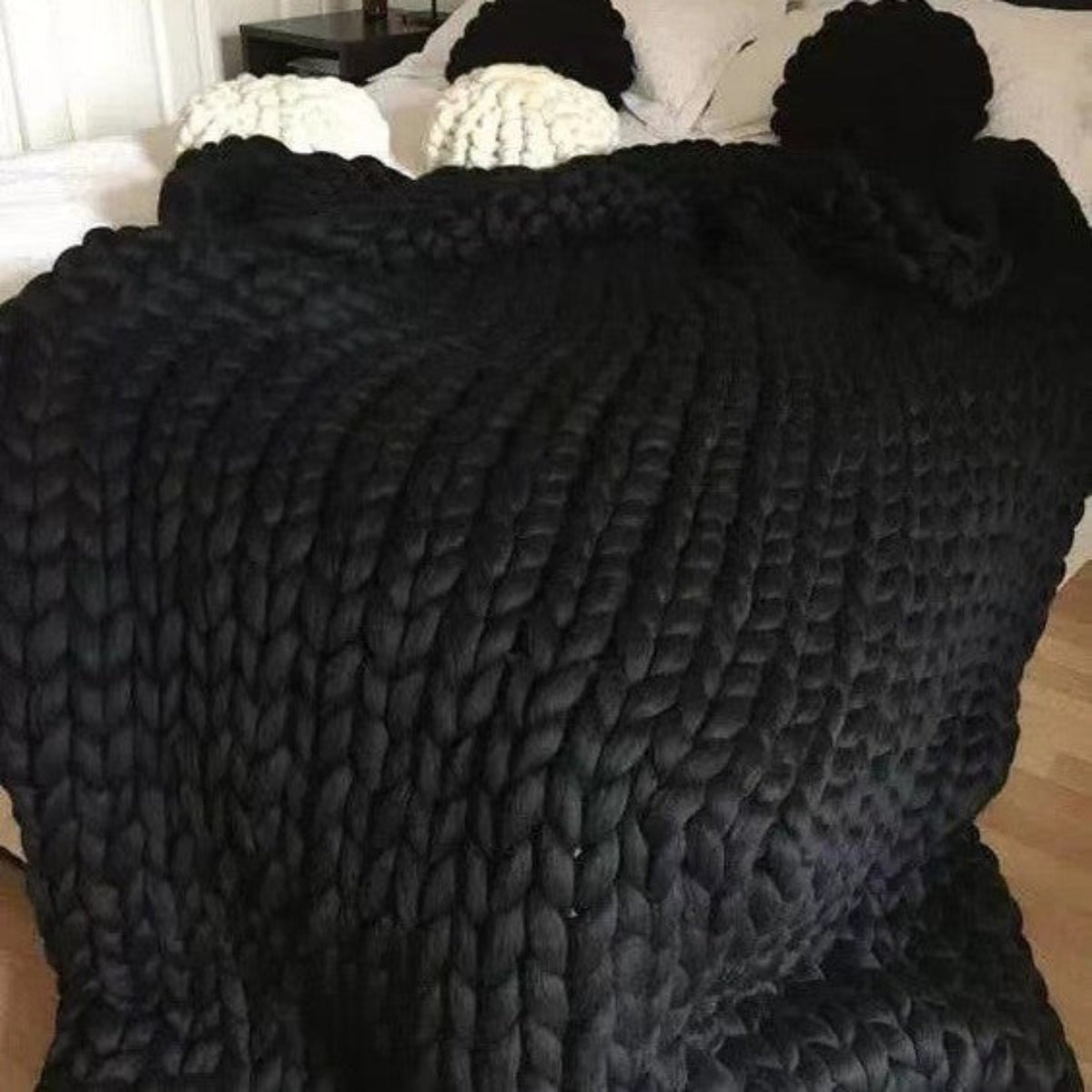Cloudweave Chunky Knit Throw Blanket, Oversized Cozy Texture