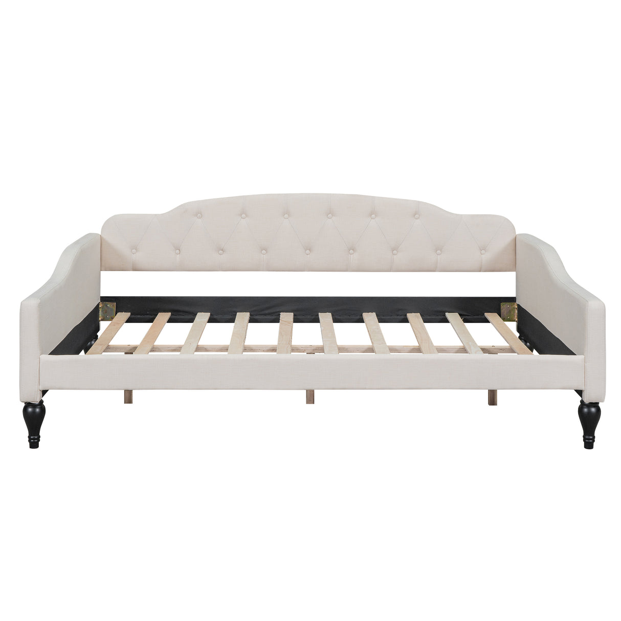 Full Size Upholstered Tufted Daybed Beige - Julia M LifeStyles