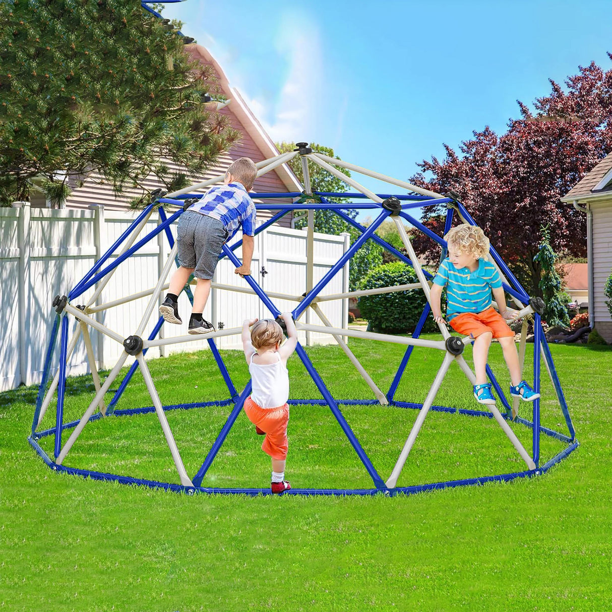 10FT Climbing Dome for Kids Jungle Gym Apply To Park Dome Climber With Hammock Playground Equipment eprolo