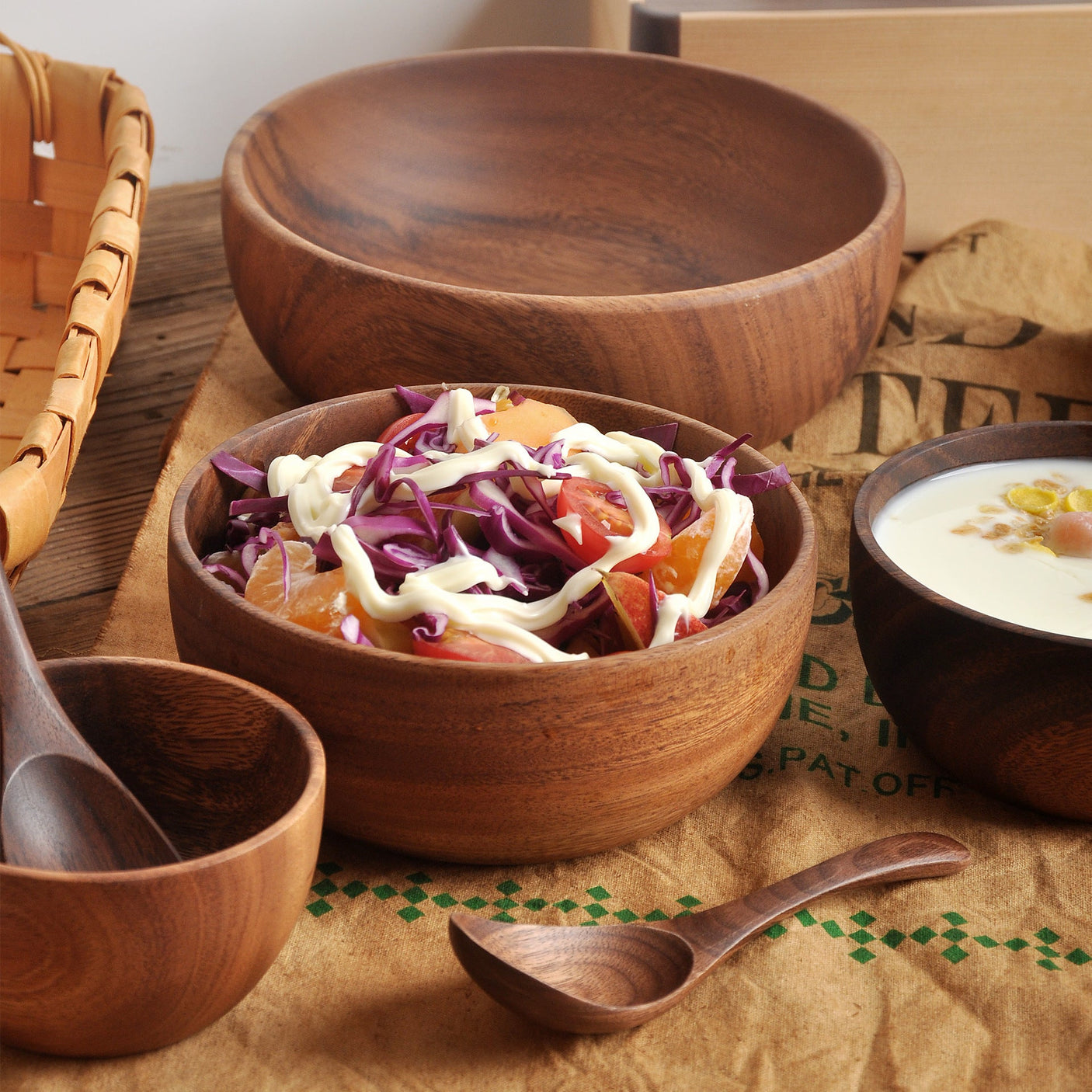 Wooden Bowl, Raw Wood Plate, Solid Wood Plate, Tableware, Salad Bowl, Wooden Fruit Plate, Dried Fruit, Shallow Mouth Bowl eprolo