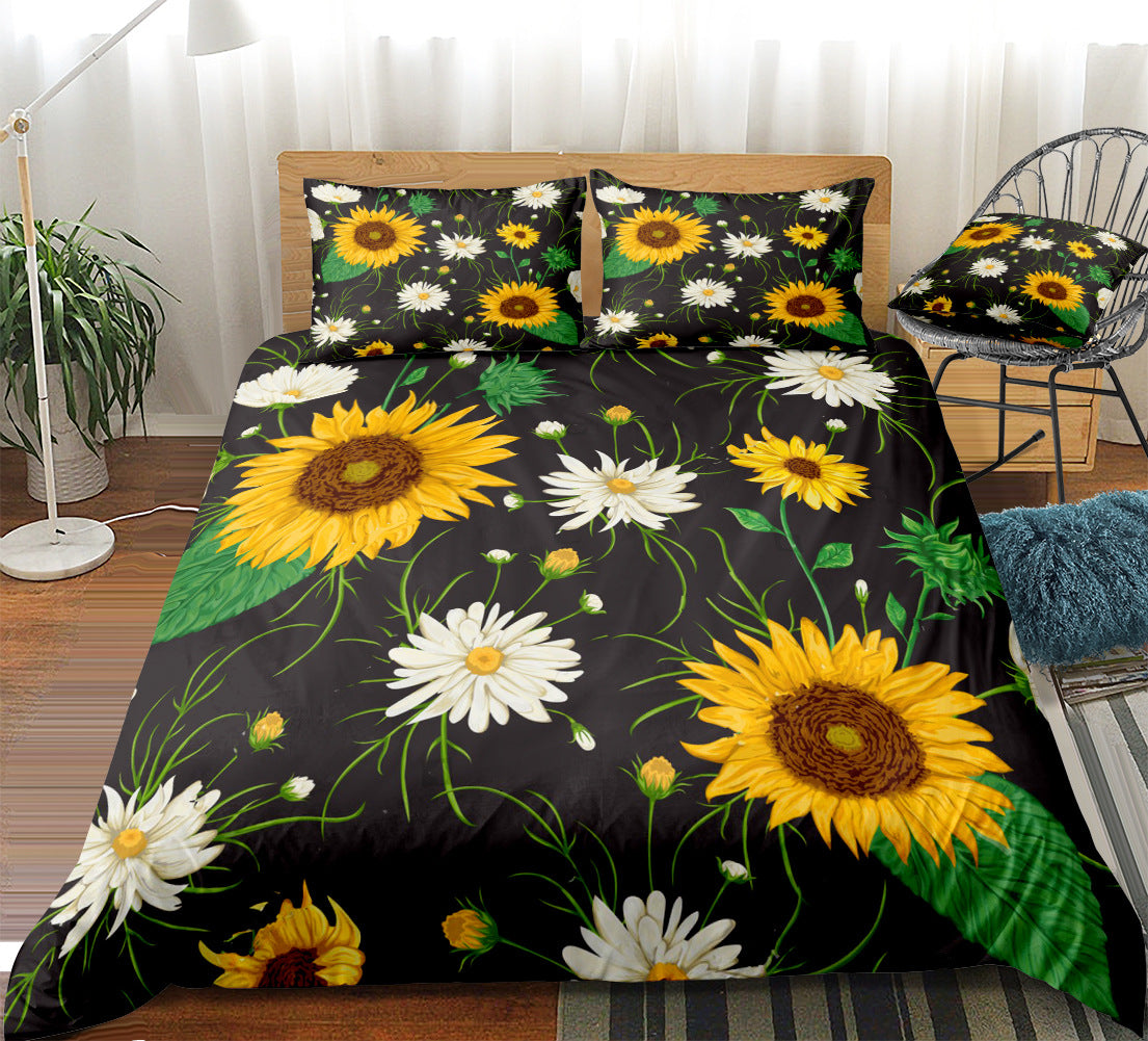 Flower home textile room bedroom bedding sunflower three or four pieces - Julia M LifeStyles