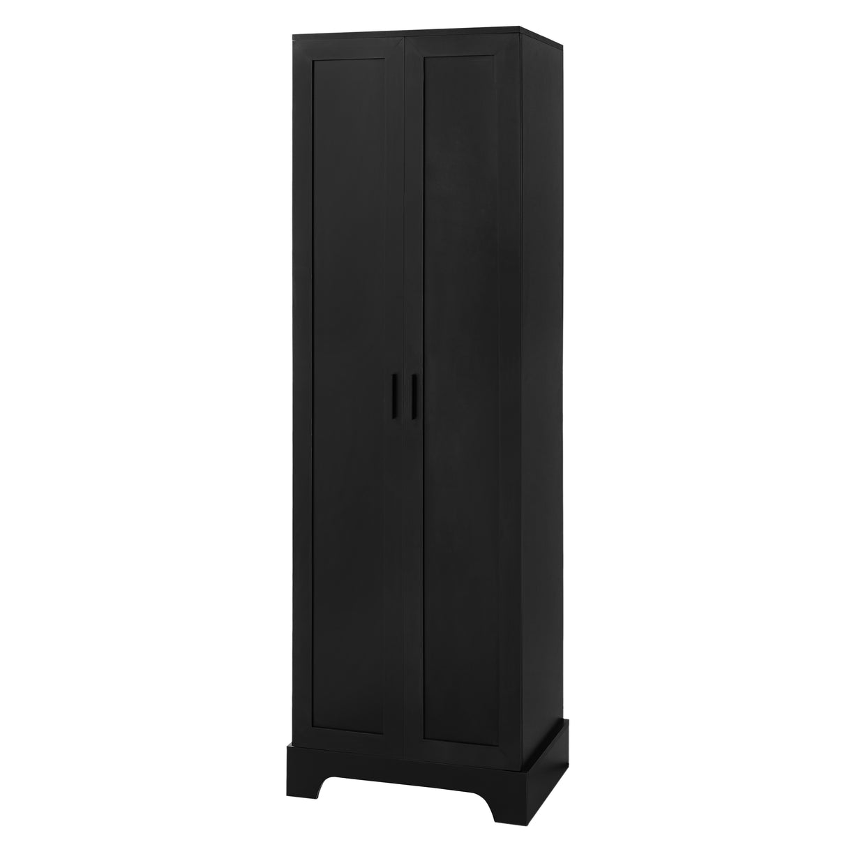 Storage Cabinet with Two Doors for Bathroom, Office, Adjustable Shelf, MDF Board, Black - Julia M LifeStyles