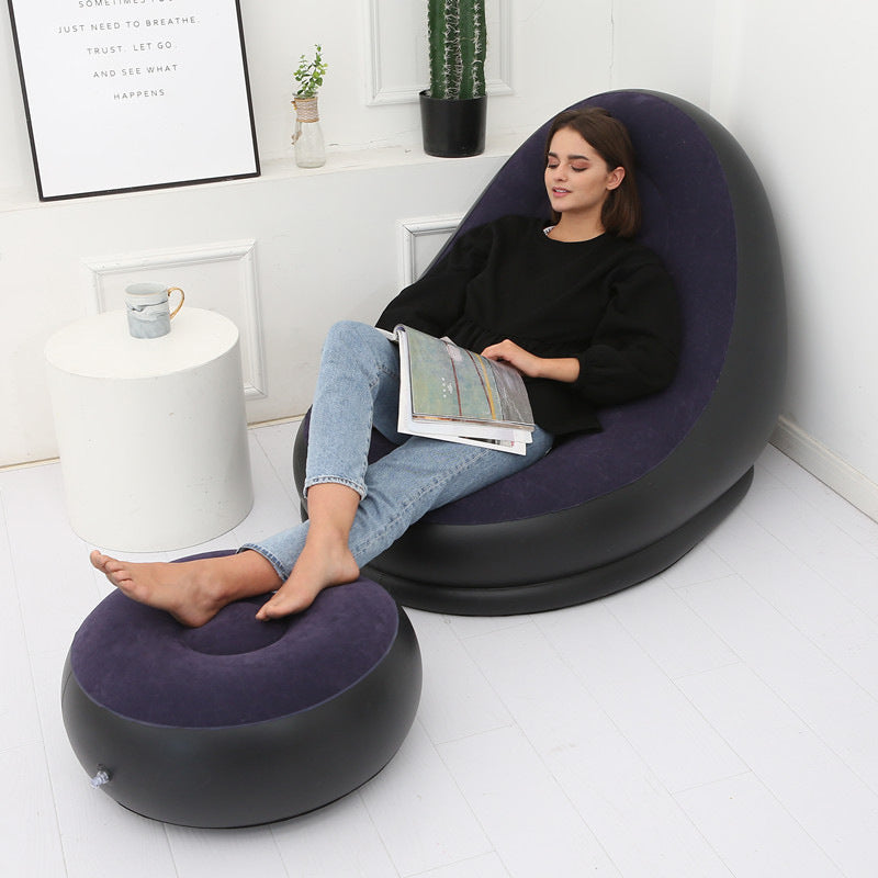 Inflatable Air Mattress Lazy Sofa Deck Chair Comfortable Leg Stool Rest Single Beanbag for home and Outdoor Use - Julia M LifeStyles