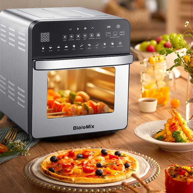 Stainless Steel Double Heating Air Oven with 15L capacity and electronic touch controls