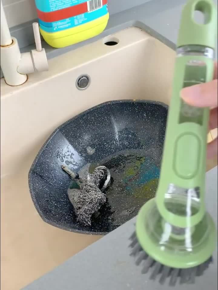 Ergonomic Extended Handle Dishwashing Brush with Soap Dispenser Julia M LifeStyles