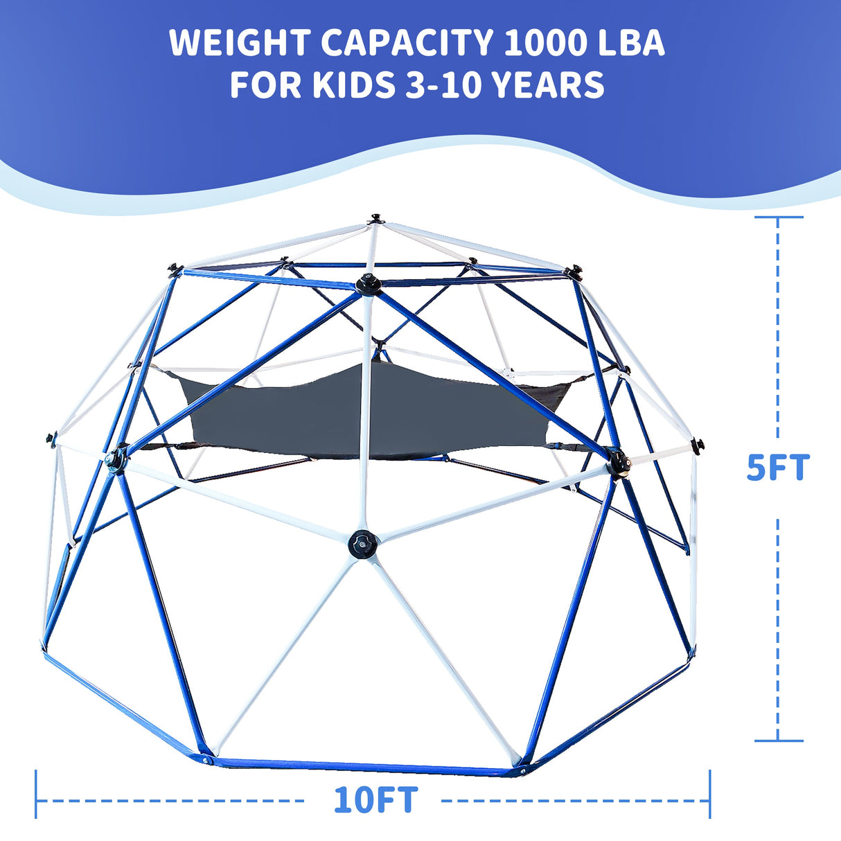 10FT Climbing Dome for Kids Jungle Gym Apply To Park Dome Climber With Hammock Playground Equipment eprolo