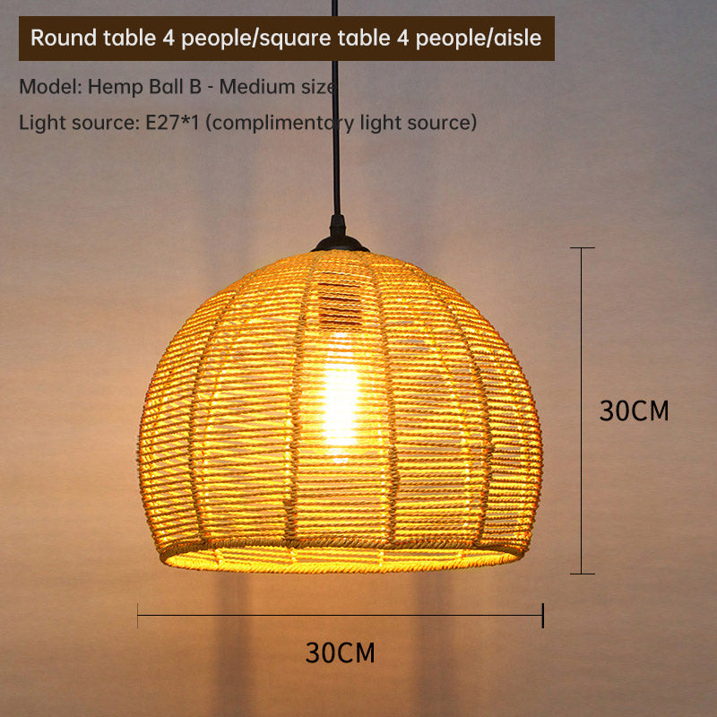 Retro Industrial Hemp Rope Pendant Lamp for Home & Commercial Spaces Julia M Home & Kitchen