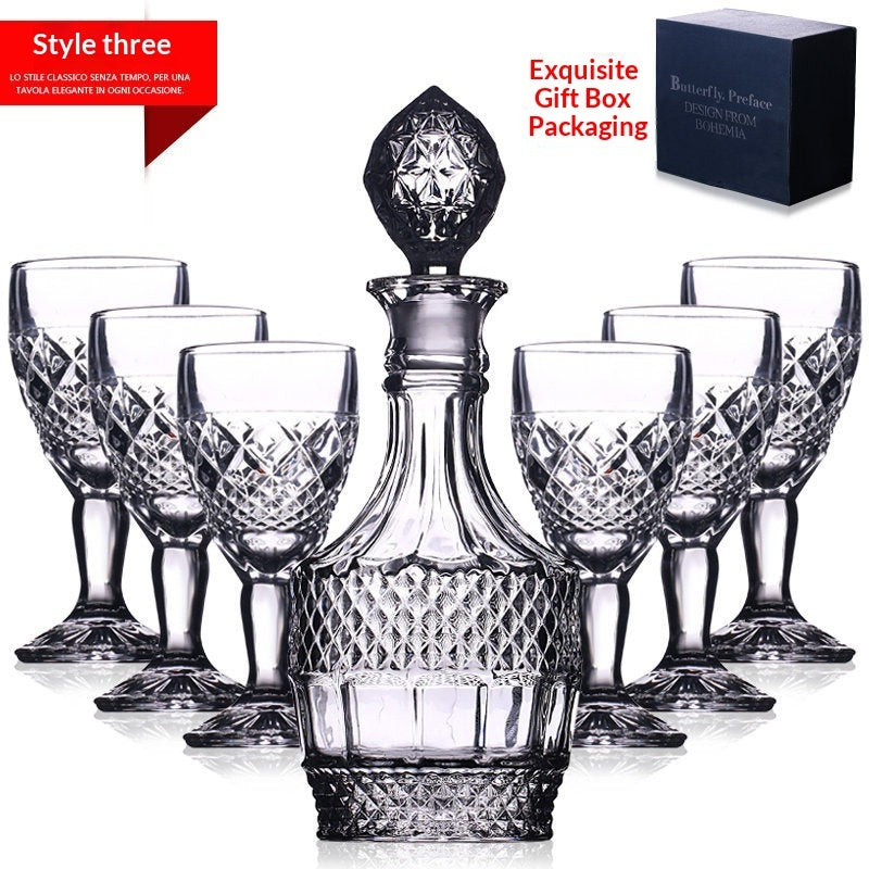 Elegance Crystal Glass Liquor Set – Timeless Sophistication