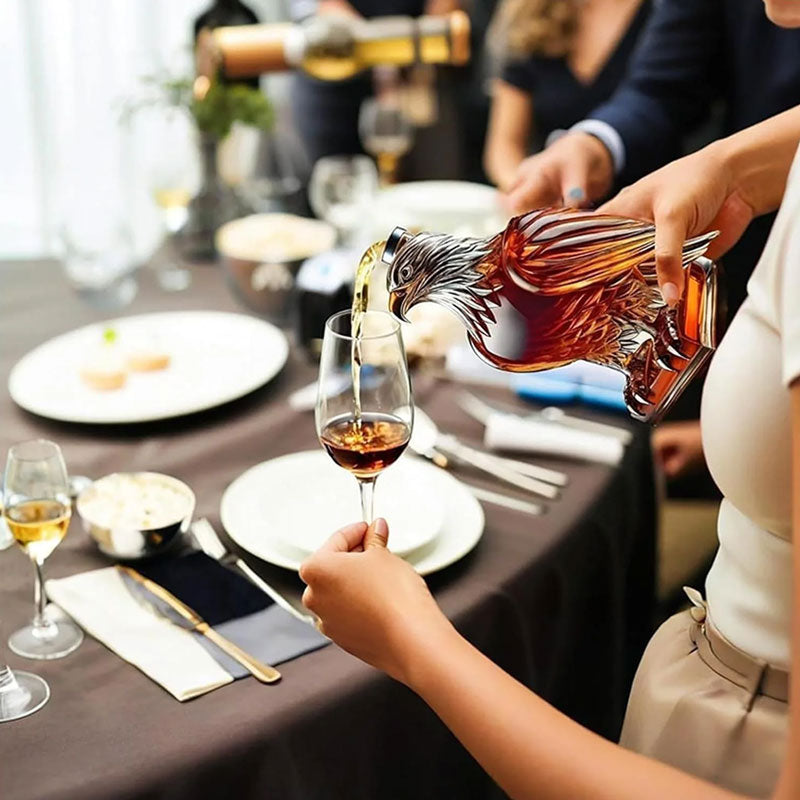 Small Eagle - shaped Whiskey Decanter. Ideal for Dad or Husband. Exquisite Glass Bottle, Perfect for Holiday Home Decor - Julia M LifeStyles