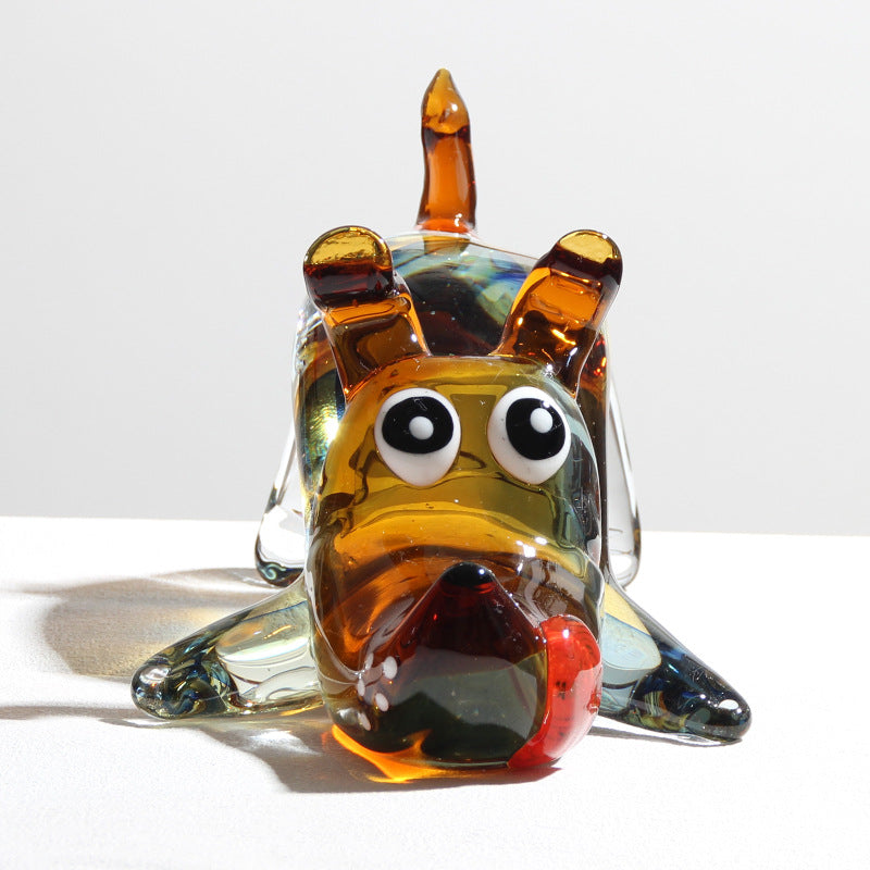 Glass Dog Statue Modern Crystal Home Decor Figures High End Nordic Puppy Figurine Luxury Living Room Decor Crystal Dog eprolo