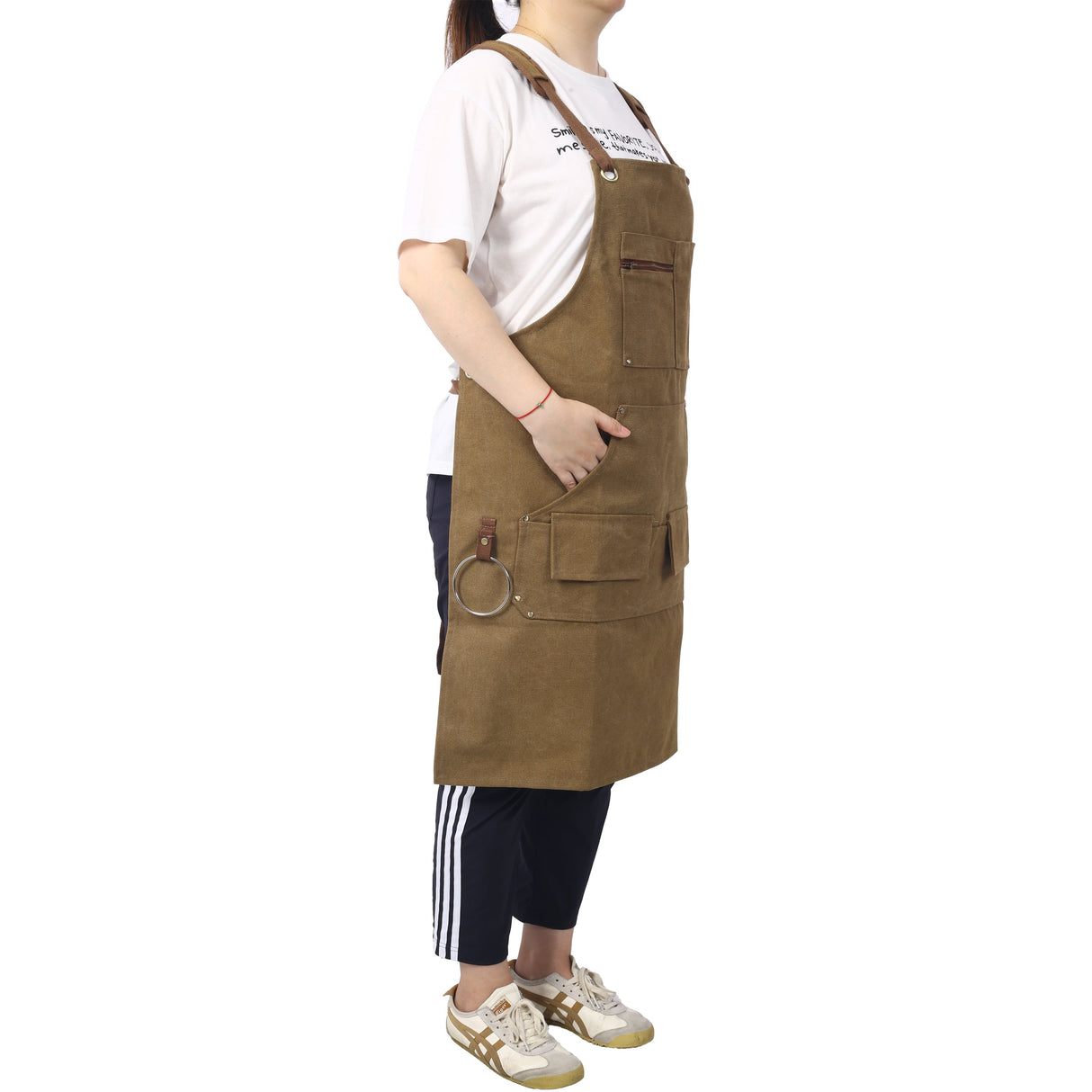 Long heavy-duty canvas tool apron, carpenter apron, carpenter 16 ounces, fully adjustable, no need for waxing eprolo