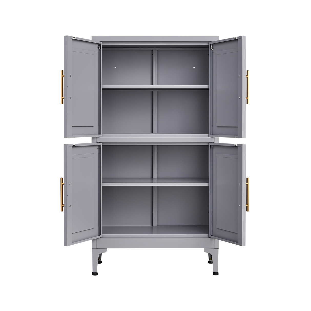 Grey metal kitchen storage cabinet, kitchen pantry storage cabinet with door and shelf, adjustable leveling feet eprolo