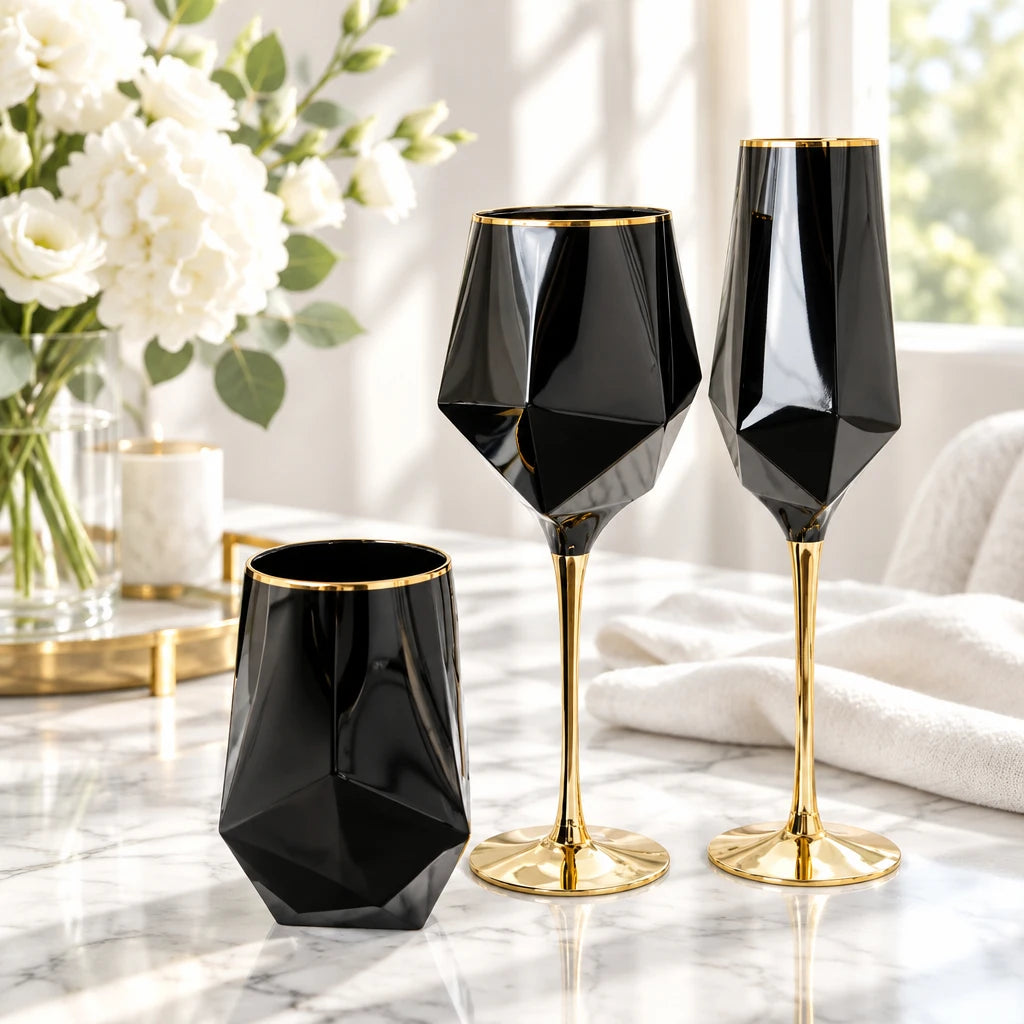 Noir & Gold Glassware