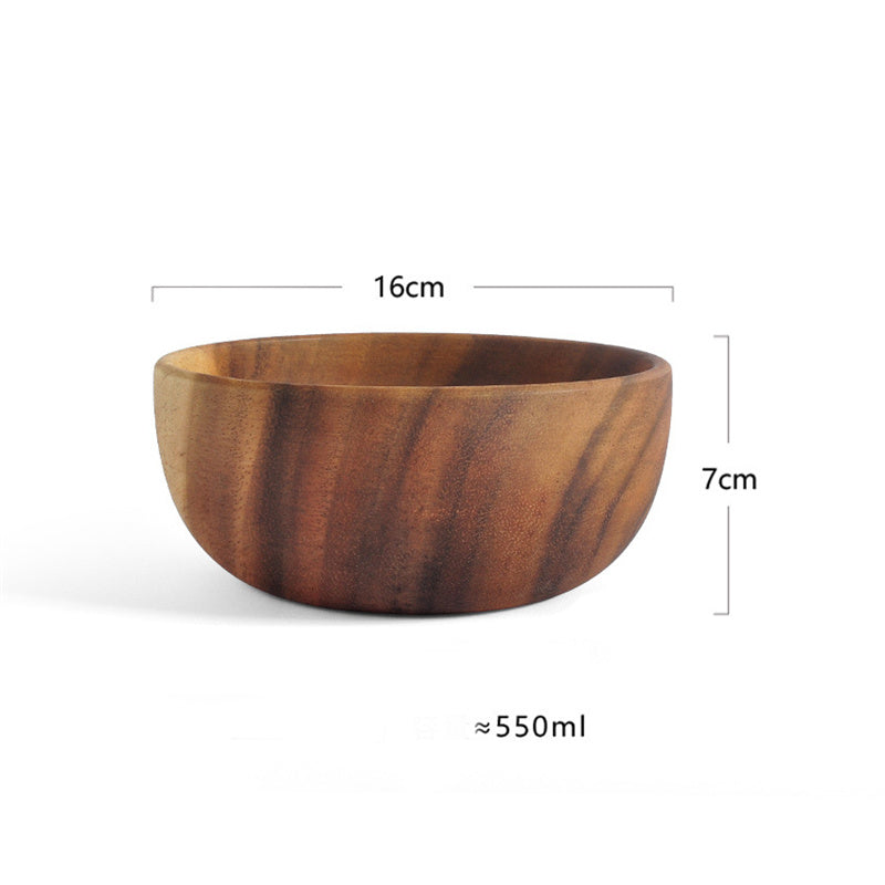 Wooden Bowl, Raw Wood Plate, Solid Wood Plate, Tableware, Salad Bowl, Wooden Fruit Plate, Dried Fruit, Shallow Mouth Bowl eprolo