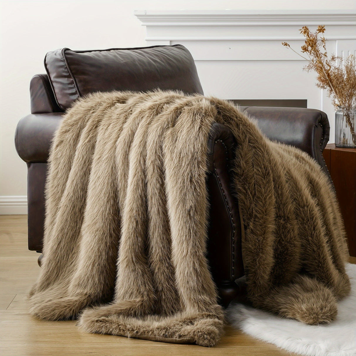 Luxury Black Faux Fur Throw Blanket for Couch, Chair, and Bed Julia M LifeStyles