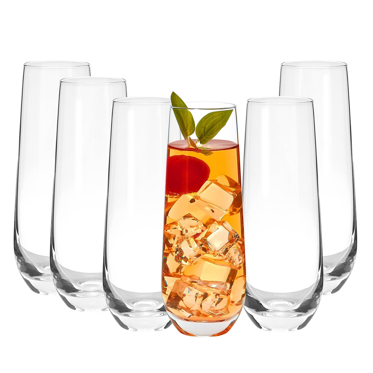 Water Glasses Set Of 6 Juice Drinking Highball Glass Glassware Kitchen Tumbler Glass Beer Base For Wine Cocktails Beverage - Julia M LifeStyles