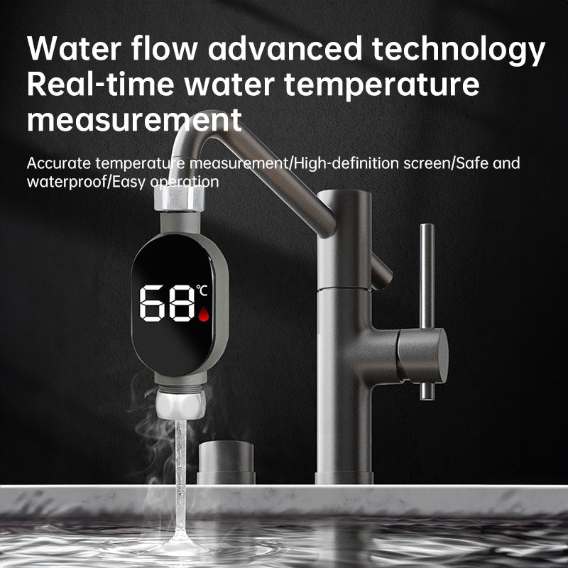 Black LED bathroom shower thermometer (0℃~99℃): accurate temp measurement, smart counter. Julia M Home & Kitchen
