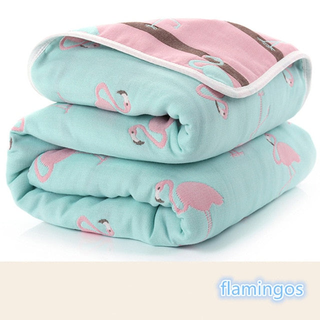 Baby Blankets Newborn Muslin Cotton 6 Layers Thick Swaddle Kids Receiving Blankets Children Cover Bedding eprolo