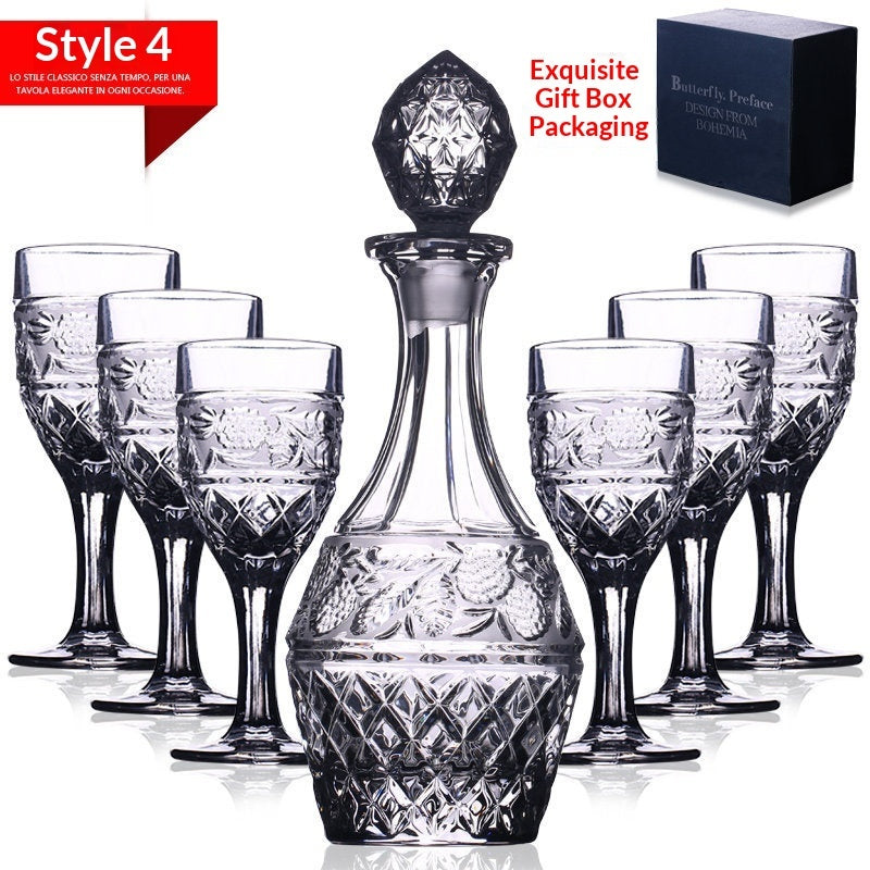Elegance Crystal Glass Liquor Set – Timeless Sophistication