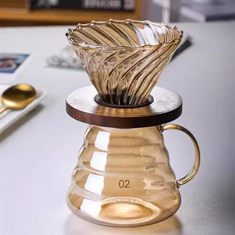 Handmade Japanese 500ml Brown Glass Mini Coffee Pot Set eprolo