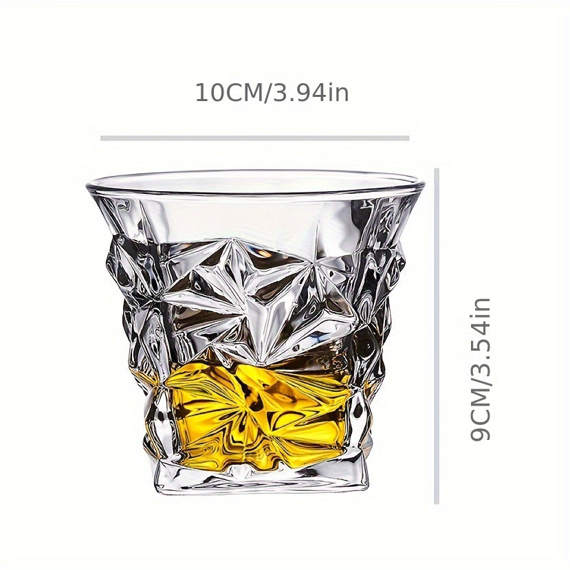 European Crystal Glassware Set of 4 - Whiskey & Cocktail Cups for Bar, Restaurant, and Home Use - Elegant Glass Drinking Glasses with Glass Outer Material - Julia M LifeStyles