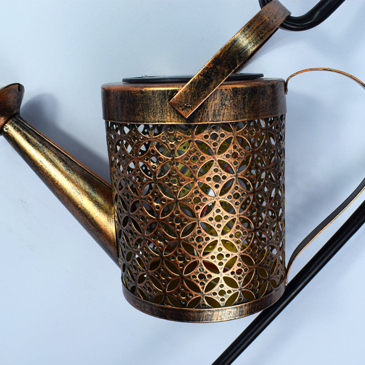 Elegant Solar Wrought Iron Kettle Projection Lamp for Outdoor Décor Julia M Home & Kitchen