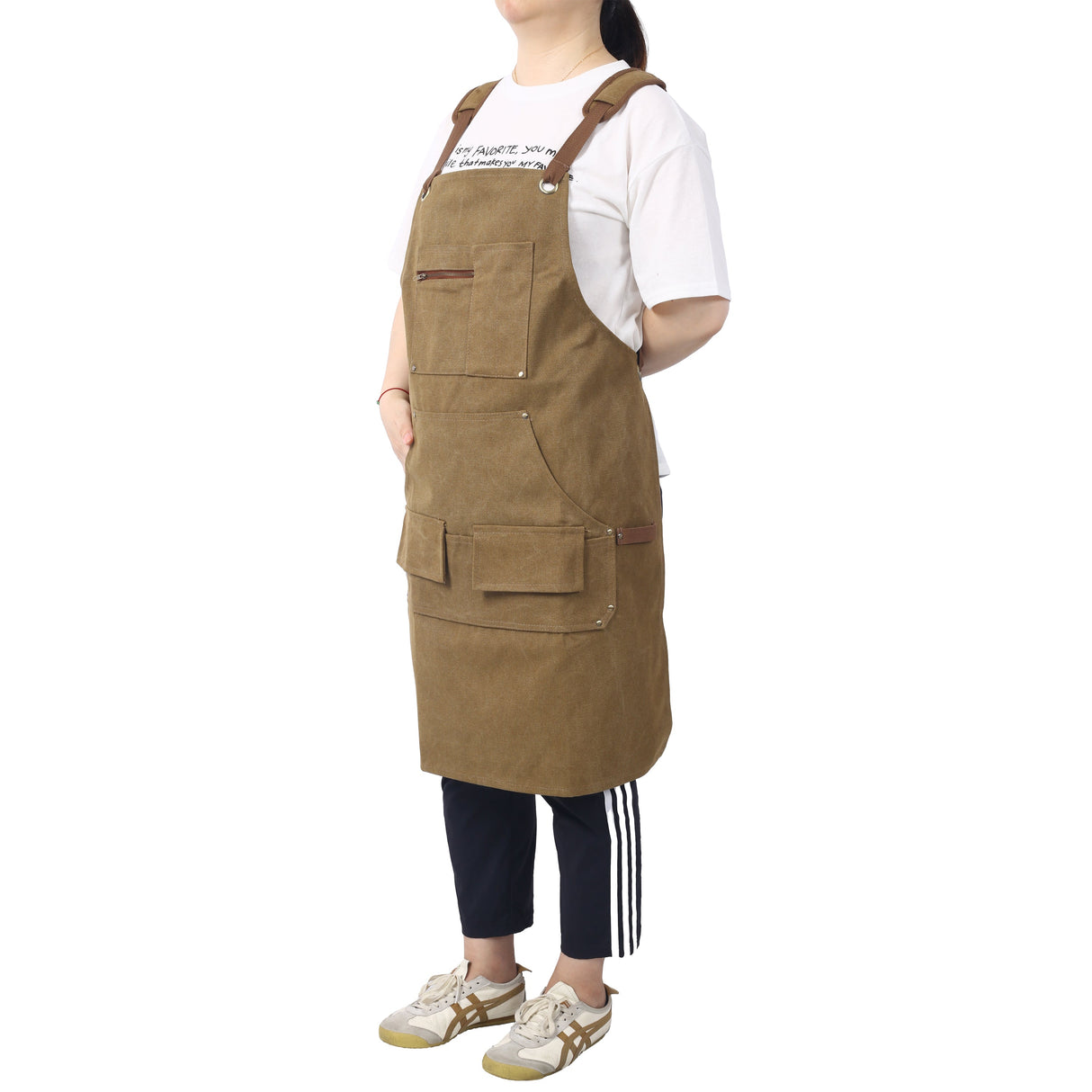 Long heavy-duty canvas tool apron, carpenter apron, carpenter 16 ounces, fully adjustable, no need for waxing eprolo