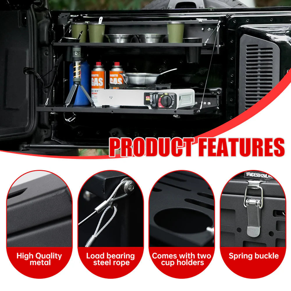 Tailgate Table & MOLLE Panel For Ford Bronco(2021-2024) - 2-Tier Camping Rack Julia M Home & Kitchen