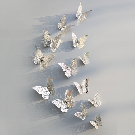 12pcs 3D Hollow Butterfly Wall Sticker for Home Decor DIY Butterflies Fridge stickers Room Decoration Party Wedding Decor - Julia M LifeStyles
