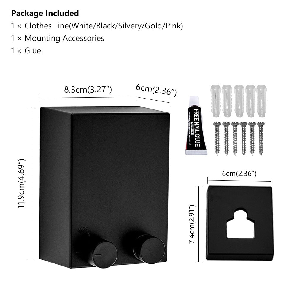 Indoor Outdoor Retractable Stretch Washing Invisible Line Mounted Drying Rope Laundry Clothes Line 13.8ft Automatic Wall Hanging Julia M Home & Kitchen