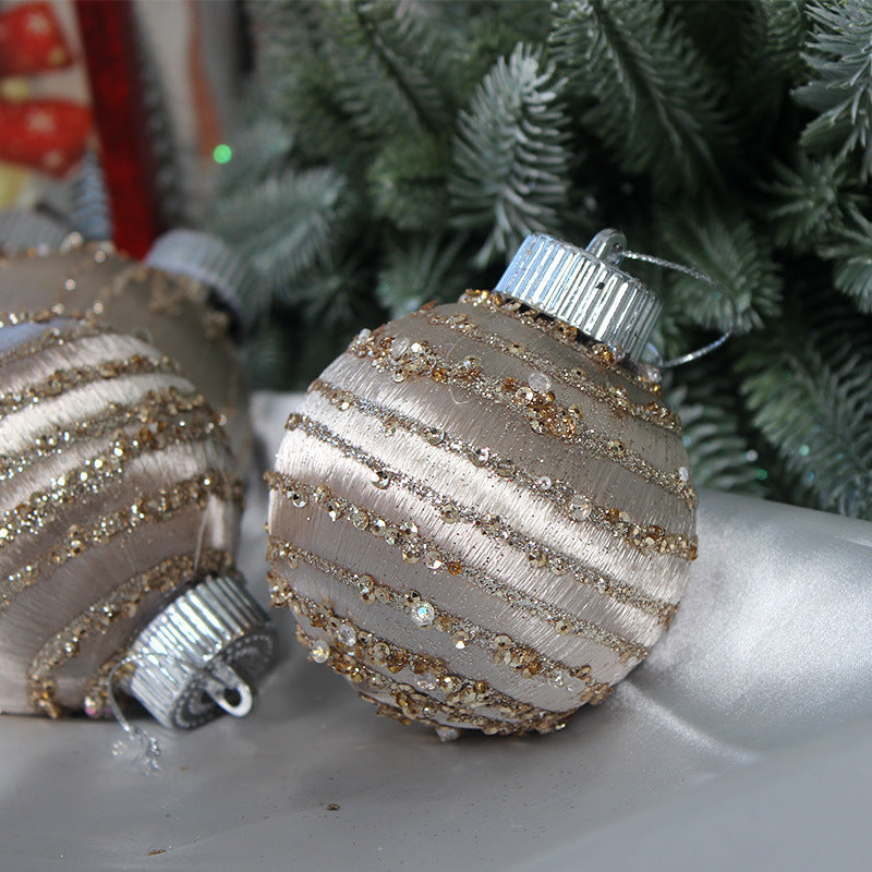 Christmas balls, silk balls, winding balls, painted balls, 8cm, 9pcs, boxed Christmas decorations Julia M Home & Kitchen