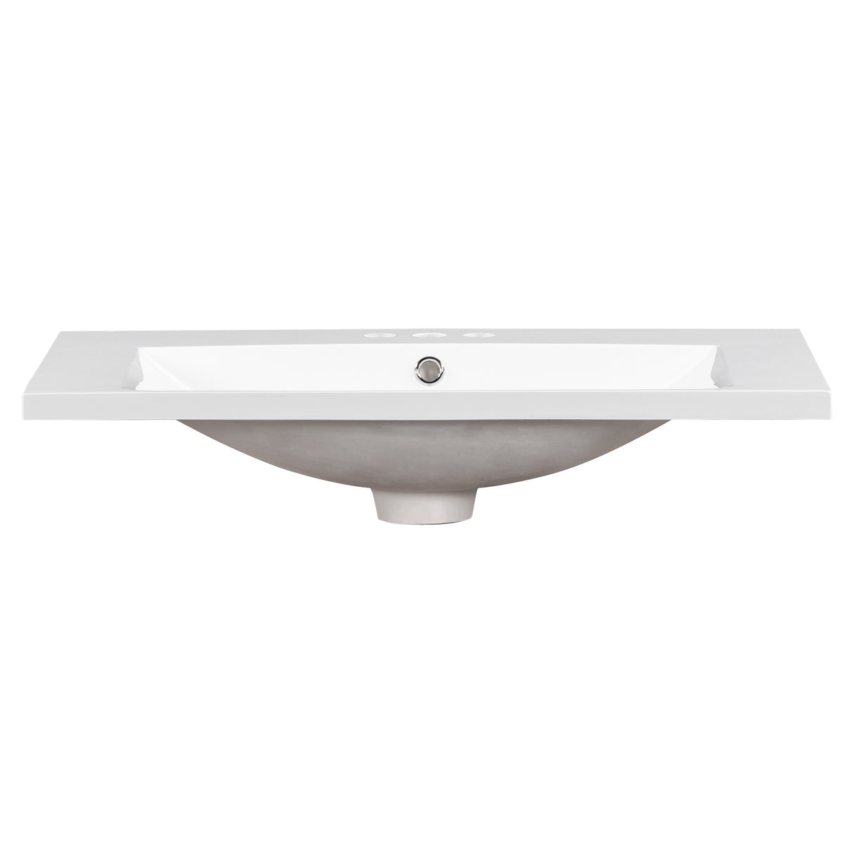 30" Single Bathroom Basin Sink, Vanity Top Only, 3-Faucet Holes, Resin - Julia M LifeStyles