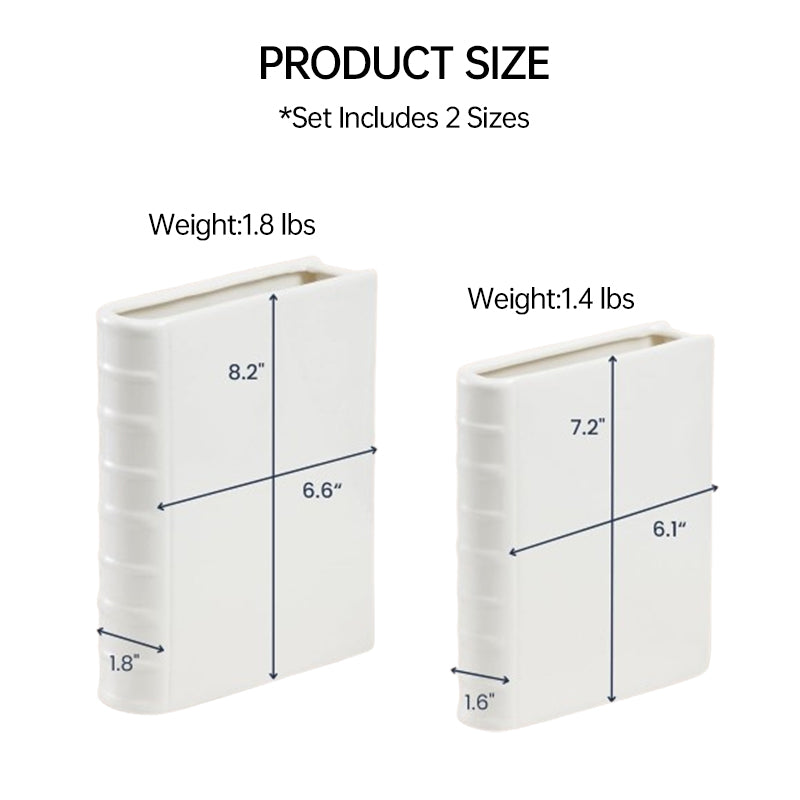 Book Vase - Ceramic, Cute & for Home Decor, with Flower & Shelf Options - Julia M LifeStyles