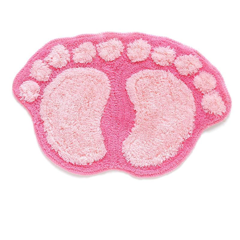 Foot Print Bath Mats Non-slip Bathroom Carpet Mat Toilet Bathroom Rug Bath Pad Julia M Home & Kitchen
