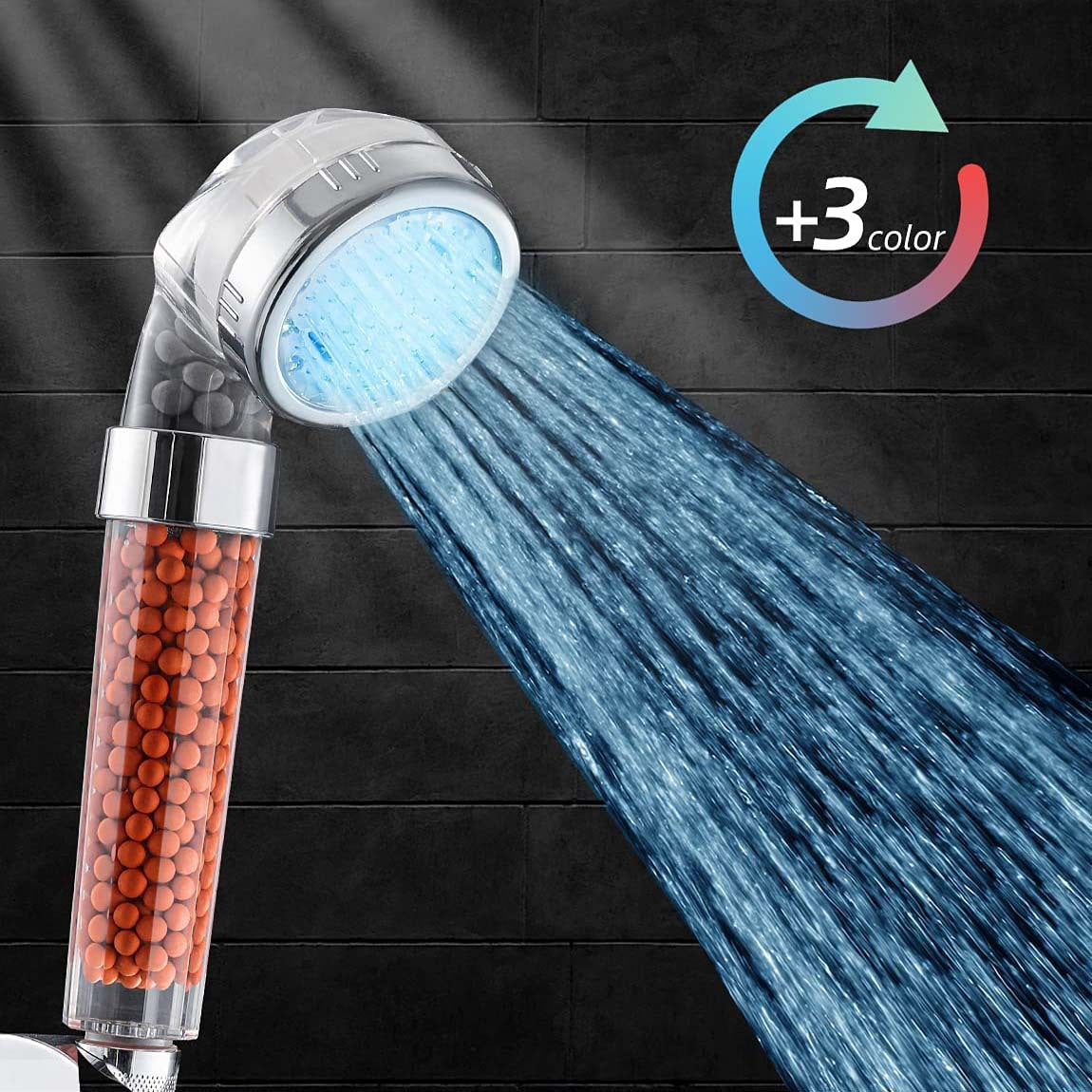 European Style LED Color Changing Shower Head with Temperature Control Julia M Home & Kitchen