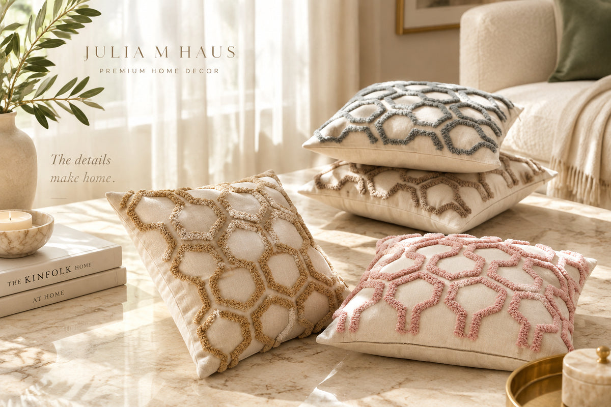 Hive Honeycomb Tufted Throw Pillow Cover, 18 x 18 in