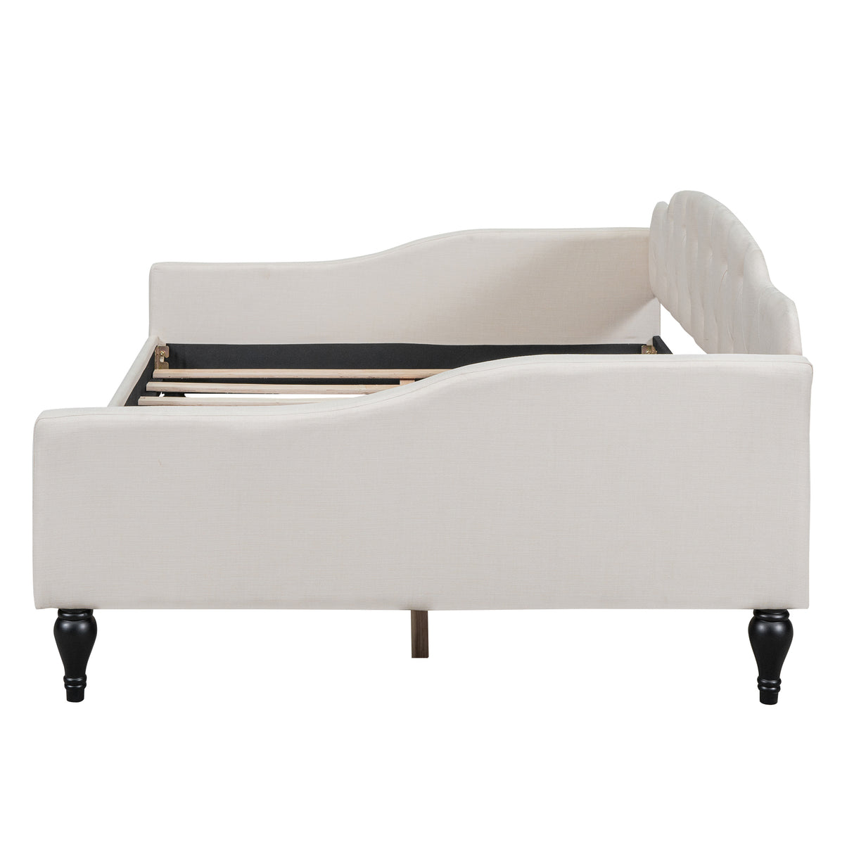 Full Size Upholstered Tufted Daybed Beige - Julia M LifeStyles