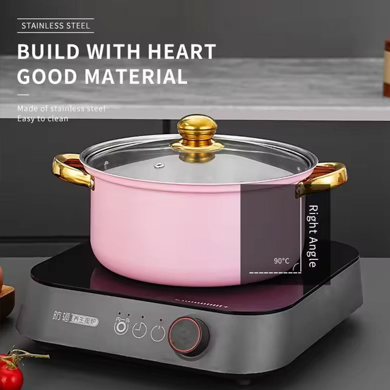 12 - piece wine - red non - stick stainless - steel soup pot set, induction - friendly for kitchen use. eprolo