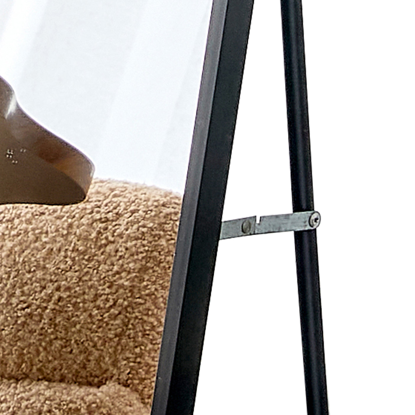 Aluminum Alloy Metal Frame Wall-Mounted Full-Length Mirror Black 65 x 23"