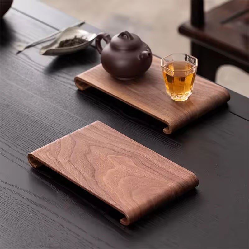 Retro - style Walnut Tea Tray, Wooden Soap - scented Candle Holder, Household Grocery Desktop Storage Box & Decorative Plate - Julia M LifeStyles