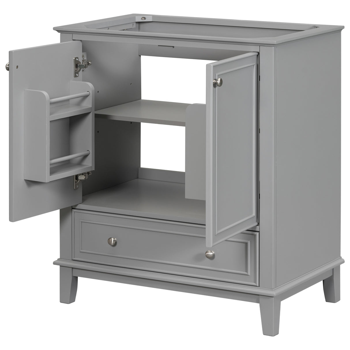30 inch bathroom vanity no sink base only gray - Julia M LifeStyles