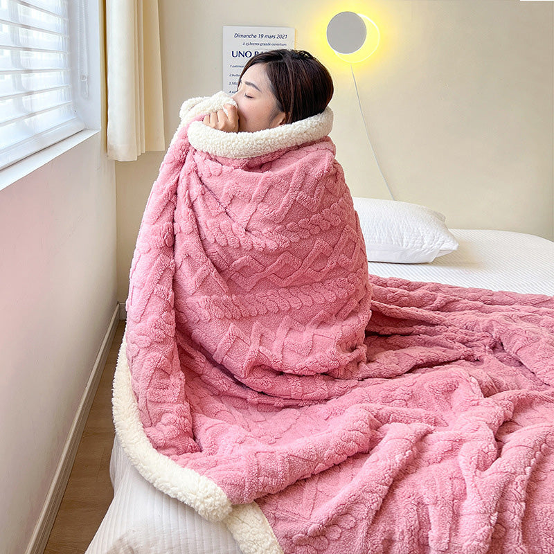 Double-Layer Polar Blanket – Thick Warm Soft Fleece for Cozy Comfort