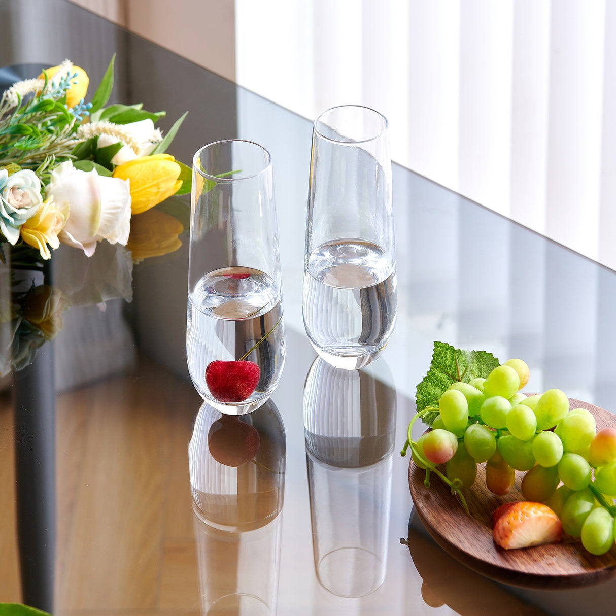 Water Glasses Set Of 6 Juice Drinking Highball Glass Glassware Kitchen Tumbler Glass Beer Base For Wine Cocktails Beverage - Julia M LifeStyles