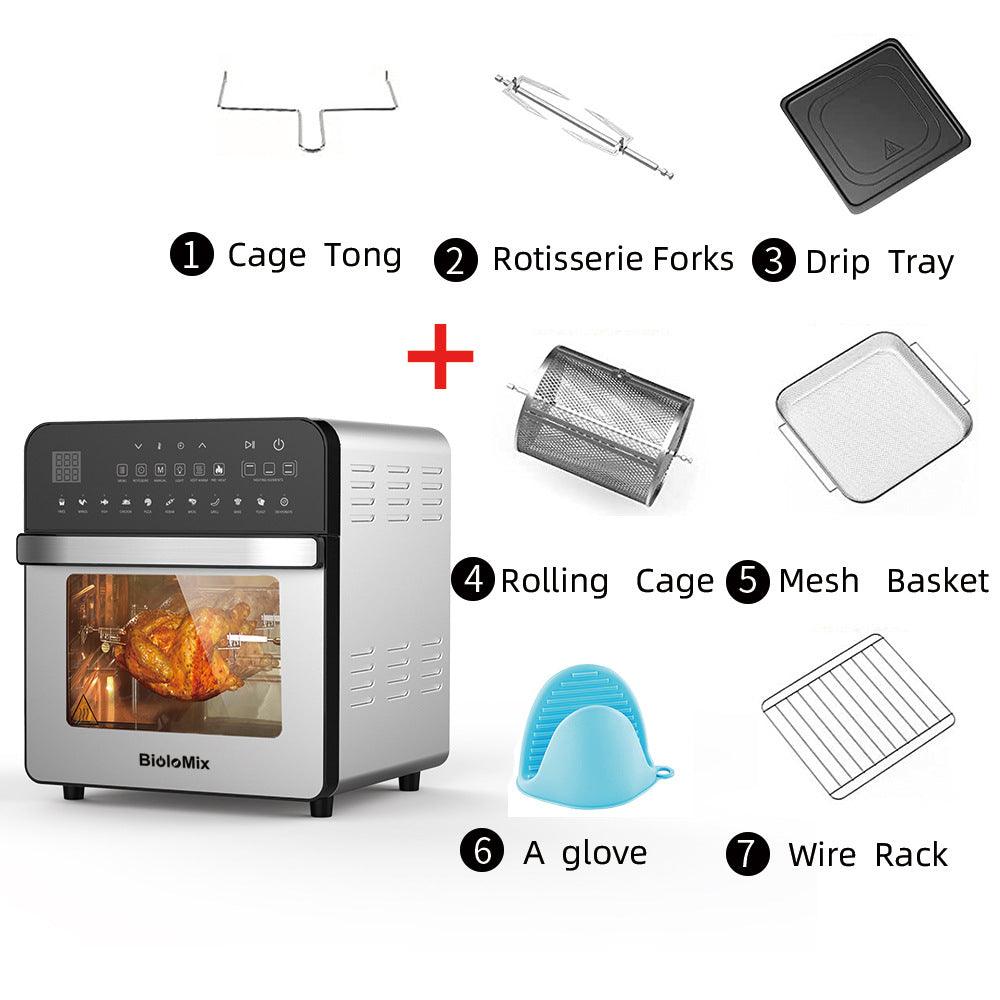 Stainless Steel Double Heating Air Oven with 15L capacity and touch controls