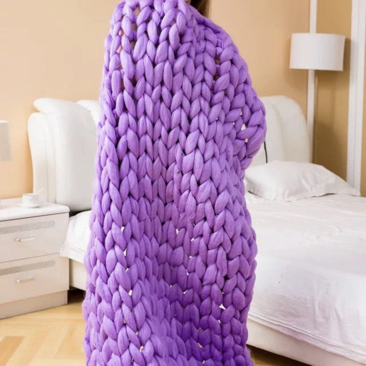 Cloudweave Chunky Knit Throw Blanket, Oversized Cozy Texture