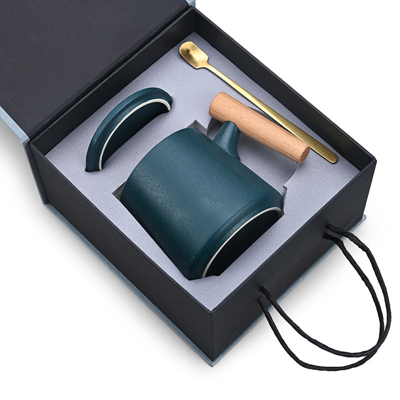 Charming Ceramic Coffee Mug Gift with Lid and Spoon Julia M Home & Kitchen