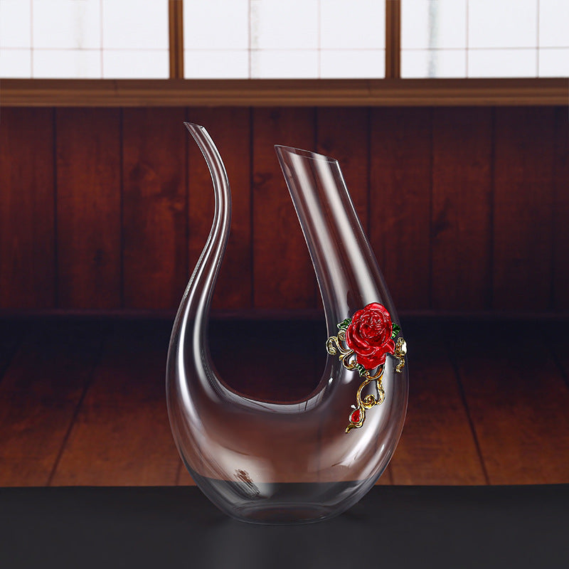 Household enamel crystal glass red wine glass goblet decanter Julia M Home & Kitchen