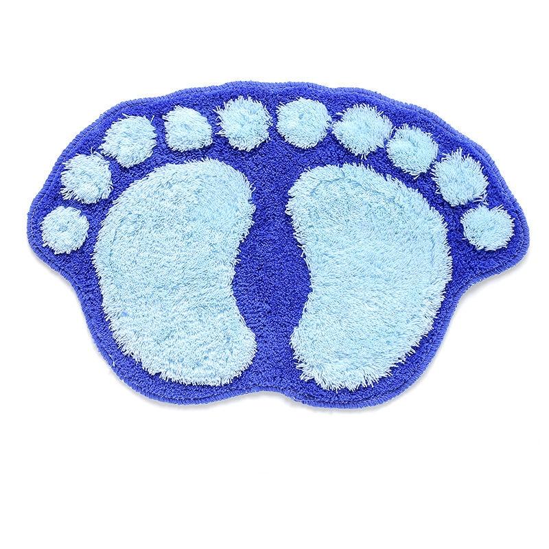 Foot Print Bath Mats Non-slip Bathroom Carpet Mat Toilet Bathroom Rug Bath Pad Julia M Home & Kitchen
