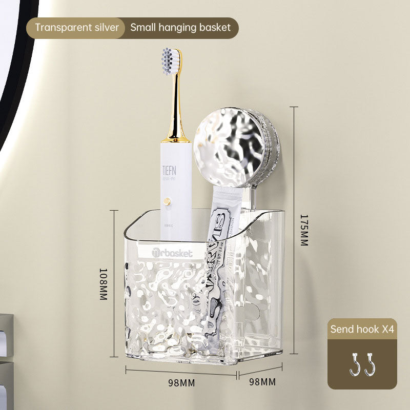 Suction tray rack bathroom shelf no punch bathroom wash table hanging basket wall hanging wall receiving rack Julia M Home & Kitchen