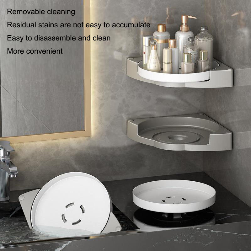 Rotating toilet triangle storage rack wall mounted bathroom toilet no drilling wall corner shower gel storage rack Julia M Home & Kitchen